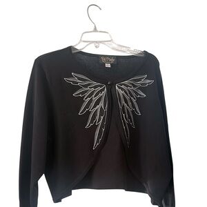 Bob Mackie Black Wearable Art Bolero Cardigan and Shell